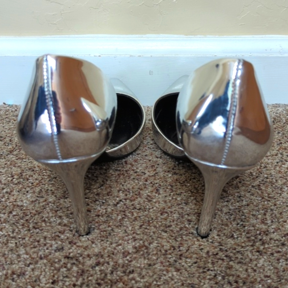 NEW Jessica Simpson Silver Metallic D'Orsay Pointed Toe Pumps Size 7.5 - Picture 7 of 9